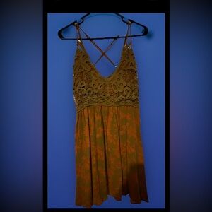 Chelsea & Violet Olive Lace Mini Dress